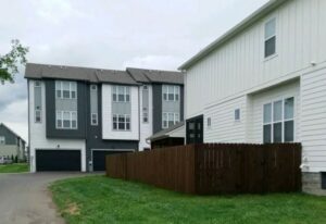 Wood fence after staining